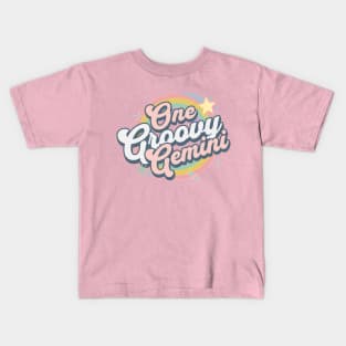 One Groovy Gemini Cute Retro Design in Pastel Colors Kids T-Shirt